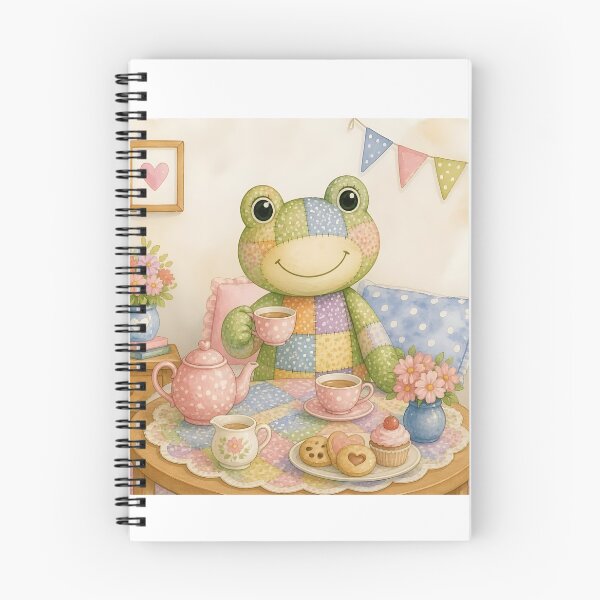 Item preview, Green Patchwork Frog Tea Party designed and sold by Shelley Loewnau-Jones Studio.