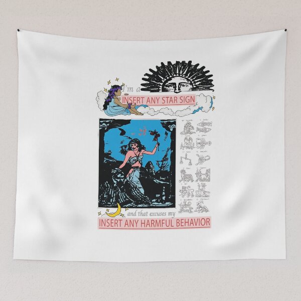 Item preview, Sign Excuse Behavior Celestial Graphic designed and sold by HumorInHues.