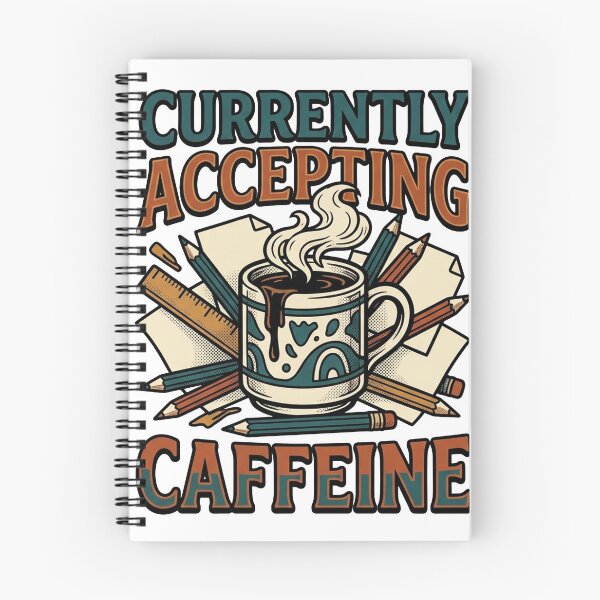 Item preview, Currently Accepting Caffeine — Retro Teacher Humor designed and sold by PlushFutura.