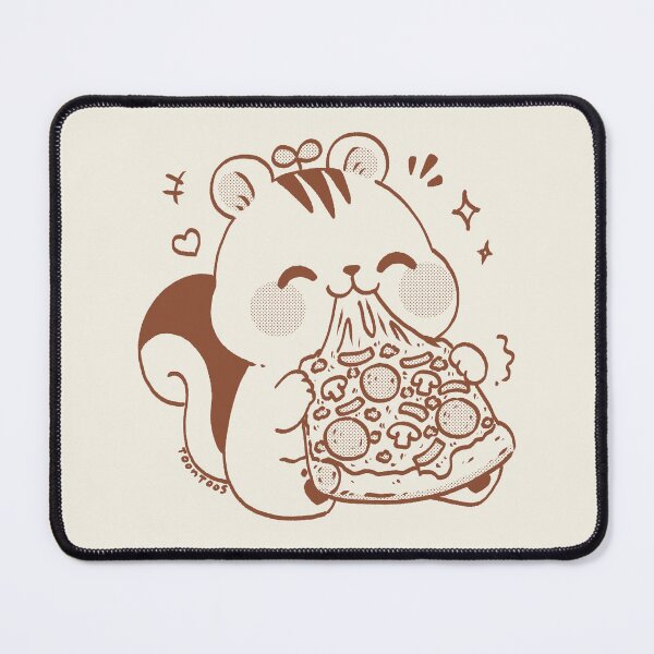 Item preview, Cute Squirrel Eating Pizza Kawaii Food Illustration designed and sold by ToonToos.