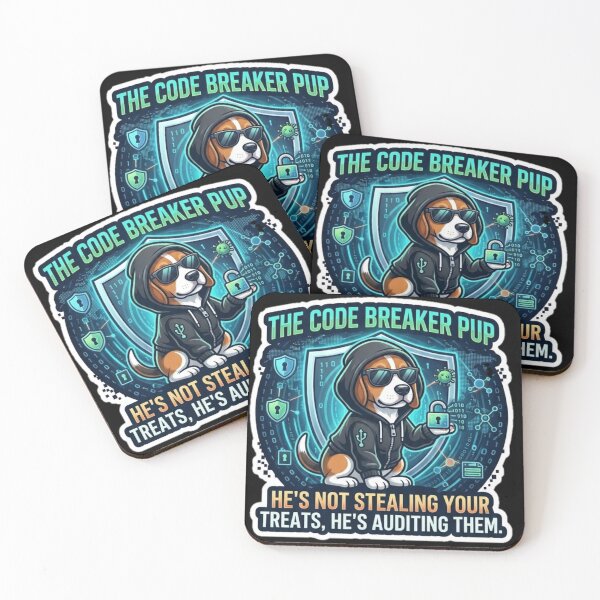 Item preview, Funny Cybersecurity Dog Hacker - The Code Breaker Pup Sticker . designed and sold by  BreedCraft Studio.