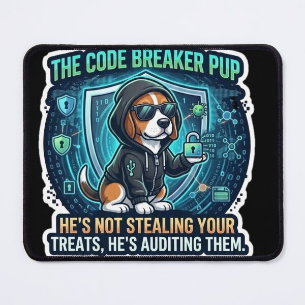 Item preview, Funny Cybersecurity Dog Hacker - The Code Breaker Pup Sticker . designed and sold by AGawas.