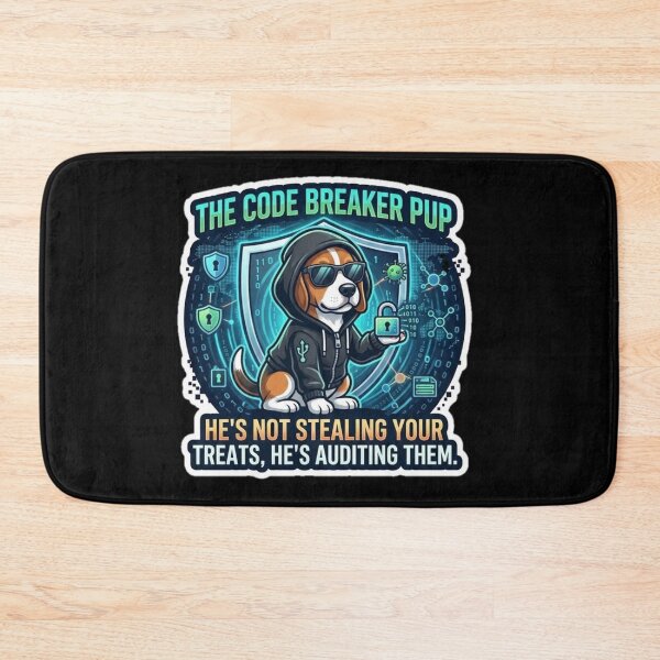 Item preview, Funny Cybersecurity Dog Hacker - The Code Breaker Pup Sticker . designed and sold by  BreedCraft Studio.