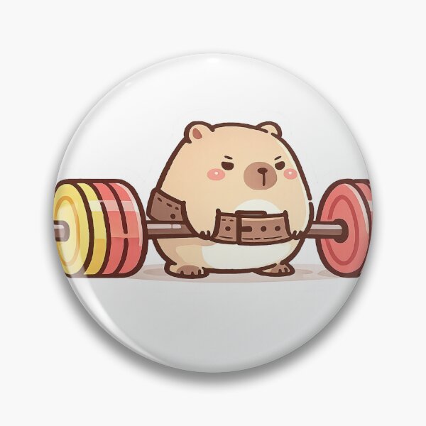 Item preview, Cute Capybara Weightlifting Gym Barbell designed and sold by Digistore1221.