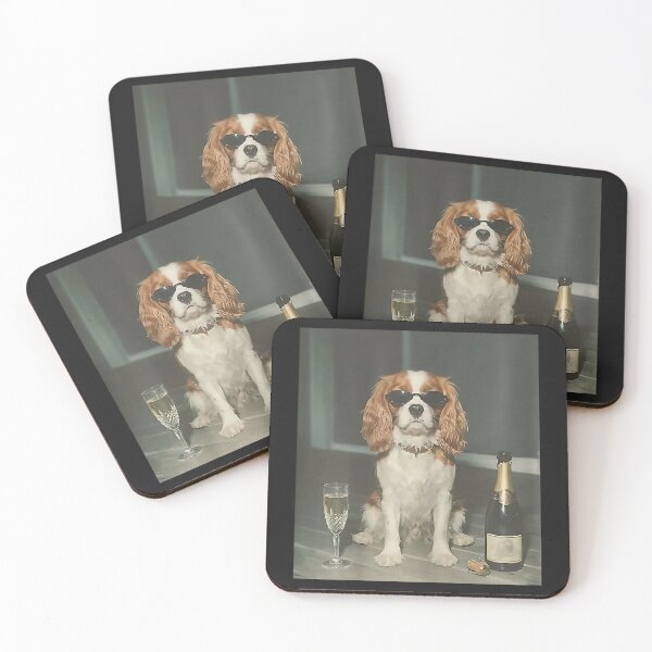 Item preview, Cavalier King Charles Drinking Champagne designed and sold by CriseldaBruning.