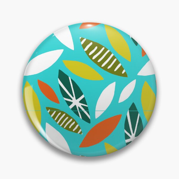 Item preview, Mid-Century Modern Tropical Leaves On Aqua Hues Background designed and sold by DEC02.