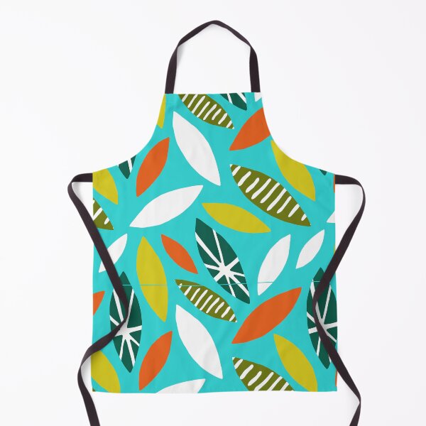 Item preview, Mid-Century Modern Tropical Leaves On Aqua Hues Background designed and sold by DEC02.