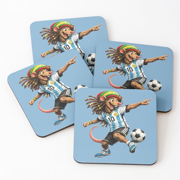 Item preview, Rastafarian Argentina Football Mouse Number 10 designed and sold by digitalbob60.