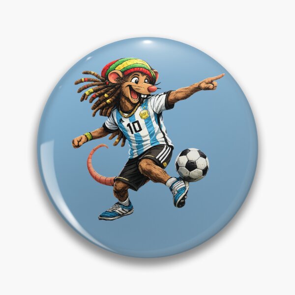 Item preview, Rastafarian Argentina Football Mouse Number 10 designed and sold by digitalbob60.