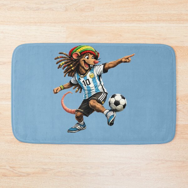 Item preview, Rastafarian Argentina Football Mouse Number 10 designed and sold by digitalbob60.