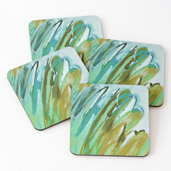 Item preview, Seafoam Green, Aqua And Mustard Trendy Abstract Art  designed and sold by DEC02.