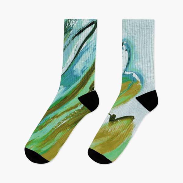 Item preview, Seafoam Green, Aqua And Mustard Trendy Abstract Art  designed and sold by DEC02.