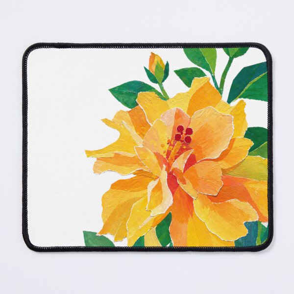 Item preview, Yellow Hibiscus, Detailed Flower, Papercut Collage Illustration, Elegante Design designed and sold by SWSandraWechner.
