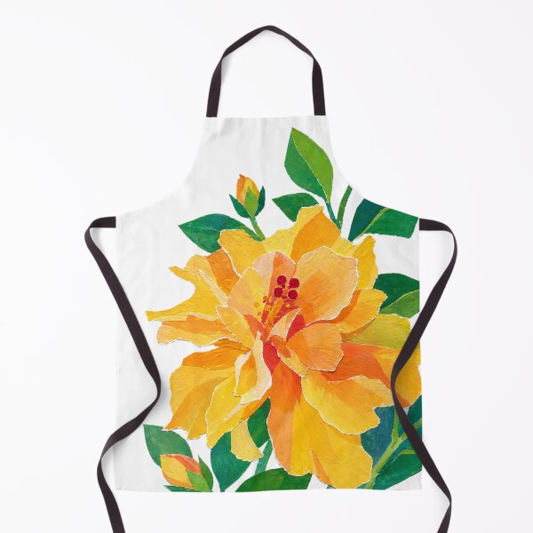 Item preview, Yellow Hibiscus, Detailed Flower, Papercut Collage Illustration, Elegante Design designed and sold by SWSandraWechner.