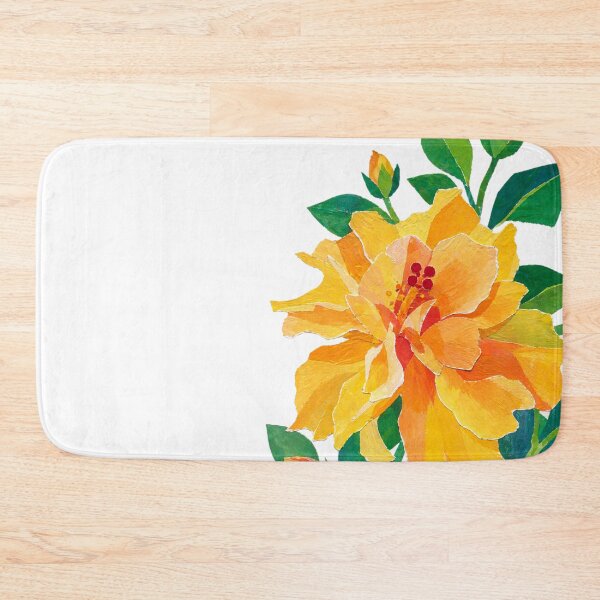 Item preview, Yellow Hibiscus, Detailed Flower, Papercut Collage Illustration, Elegante Design designed and sold by SWSandraWechner.