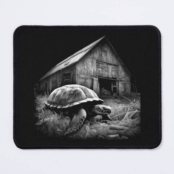 Item preview, Black and White Tortoise Farm Barn Rustic Art designed and sold by inkoutninja.