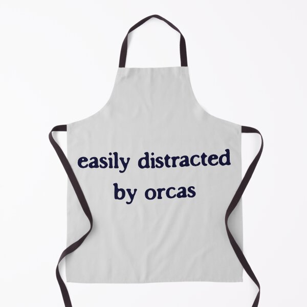 Item preview, Easily Distracted by Orcas Funny Marine Biologist Typography designed and sold by FIREDesignsPOD.
