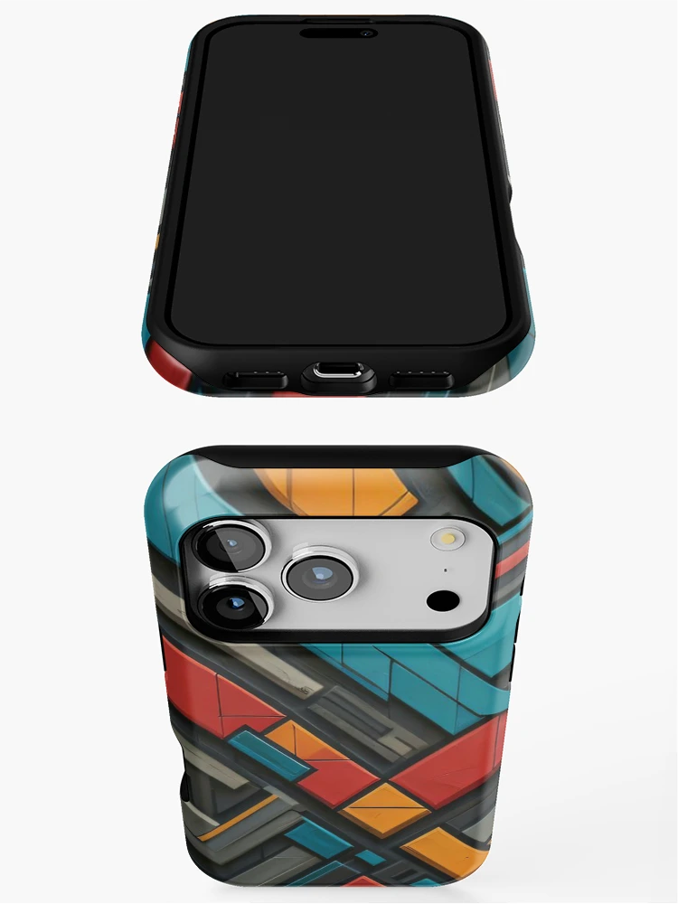 Thumbnail 3 of 4, iPhone Case, Abstract Geometric Pattern designed and sold by shutterpillow-.