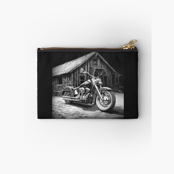 Item preview, Black and White Vintage Motorcycle Barn Art designed and sold by inkoutninja.