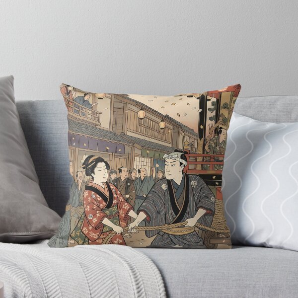Item preview, Vibrant Traditional Japanese Festival: Pulling the Matsuri Float - Ukiyo-e Art designed and sold by TokyoUkiyoHouse.