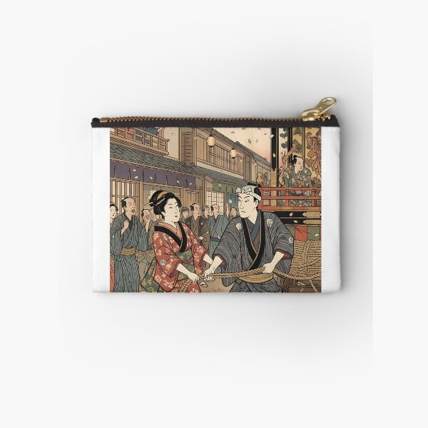 Item preview, Vibrant Traditional Japanese Festival: Pulling the Matsuri Float - Ukiyo-e Art designed and sold by TokyoUkiyoHouse.