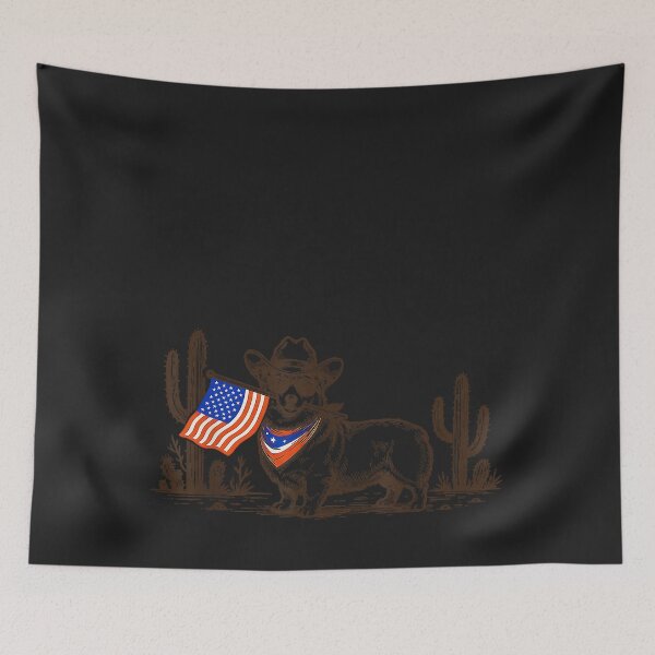 Item preview, Corgi Dog 4th of July Cowboy Western USA American Flag designed and sold by CriseldaBruning.
