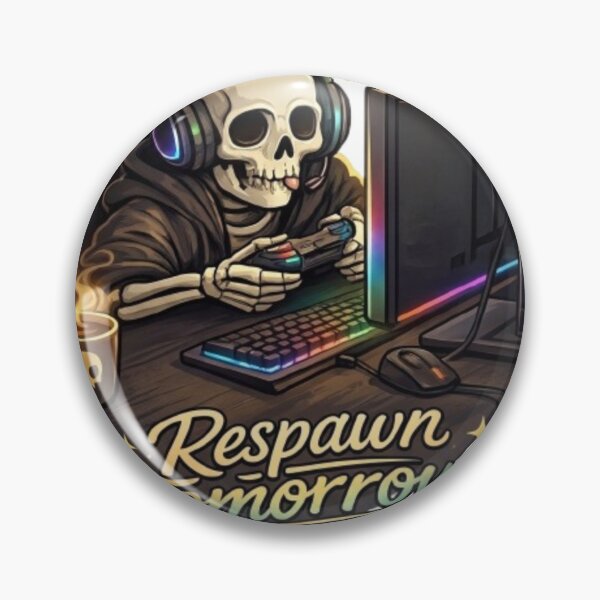 Item preview, Respawn Tomorrow Skeleton Gamer – Funny Sleep Deprived Gaming Quote Graphic designed and sold by Northern Glow Art.