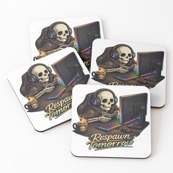 Item preview, Respawn Tomorrow Skeleton Gamer – Funny Sleep Deprived Gaming Quote Graphic designed and sold by Northern Glow Art.