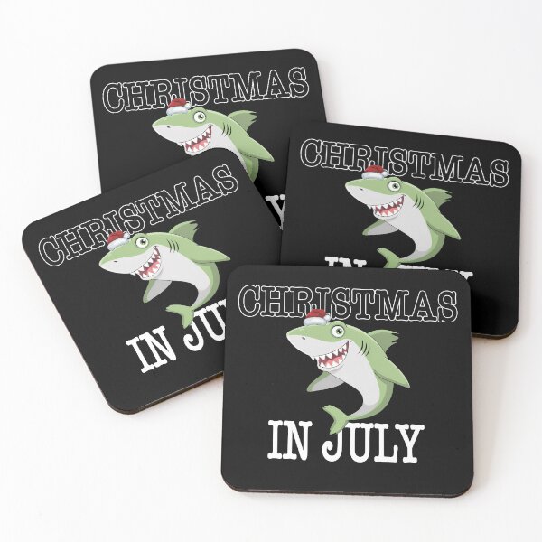 Item preview, Cute Shark Christmas in July Tropical Beach Summer Vacation designed and sold by QuiteOrbit.