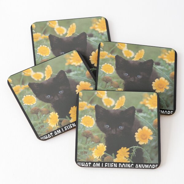 Item preview, Kitten in Flowers Existential Question Visual designed and sold by Random-Toon.