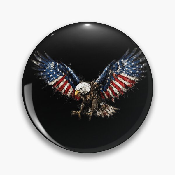 Item preview, Bald Eagle Screaming USA Flag Wings Spread Attack Grunge designed and sold by Toddtheknight.