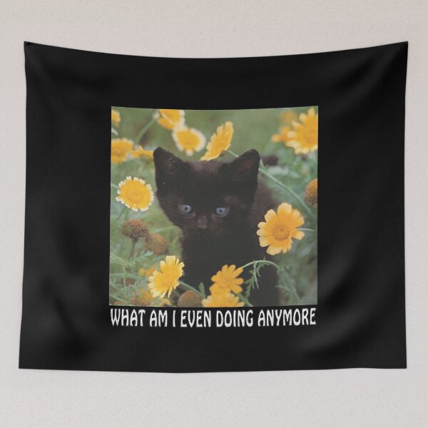 Item preview, Kitten in Flowers Existential Question Visual designed and sold by Random-Toon.