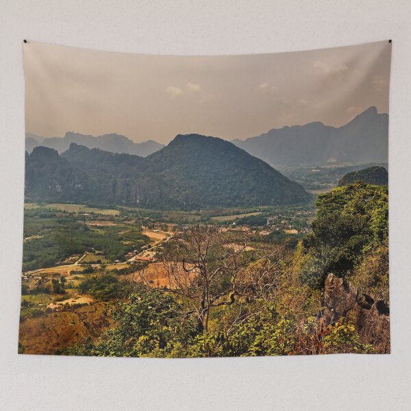Item preview, Natural landscapes and lush hills under a warm sky designed and sold by franck380.