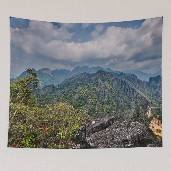 Item preview, Natural landscapes and lush hills under a warm sky designed and sold by franck380.