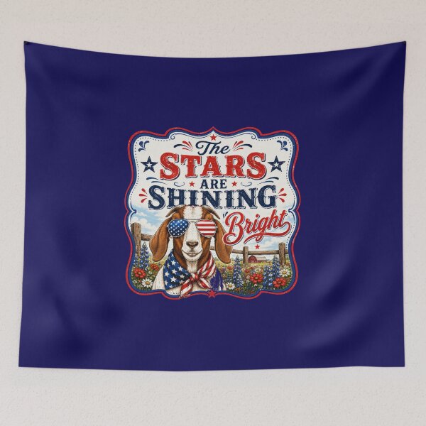Item preview, The Stars Are Shining Bright | Patriotic Boer Goat Shirt designed and sold by PralinePeacock.
