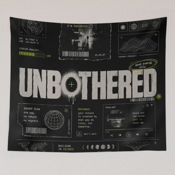 Item preview, Unbothered Dark Motivation Aesthetic Poster | Self Improvement Streetwear Graphic designed and sold by NBT-NOVA.