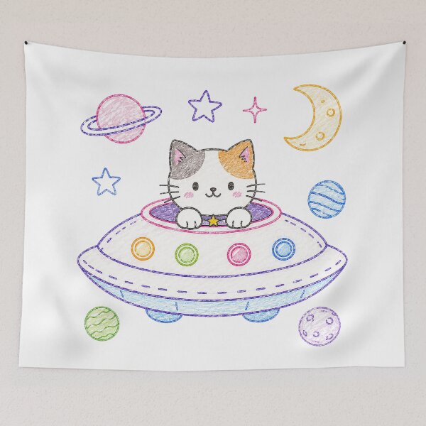 Item preview, Cat in a Space Craft designed and sold by nikkolaus.
