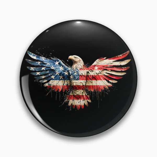 Item preview, Bald Eagle American Flag Wings Spread Grunge Drip designed and sold by Toddtheknight.