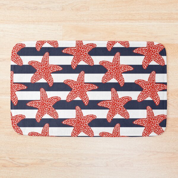 Item preview, Starfish and stripes - red, white and blue nautical pattern designed and sold by Home Cyn Home.