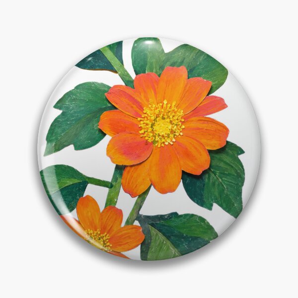 Item preview, Orange Sunflower, Detailed Flower, Papercut Collage Illustration, Elegante Design designed and sold by SWSandraWechner.