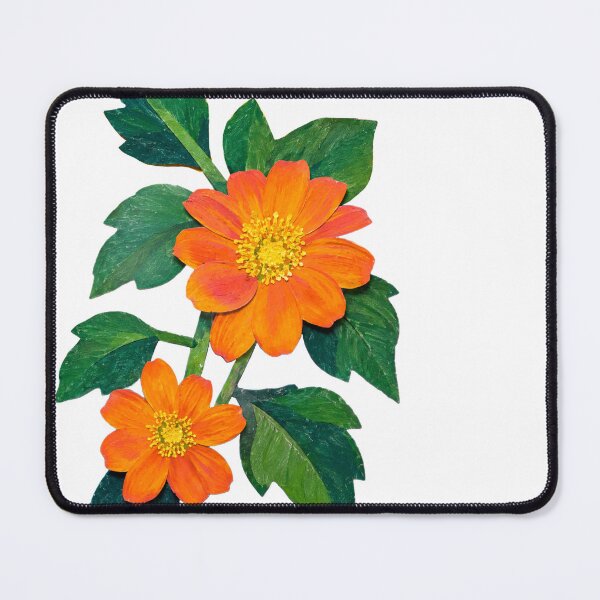 Item preview, Orange Sunflower, Detailed Flower, Papercut Collage Illustration, Elegante Design designed and sold by SWSandraWechner.