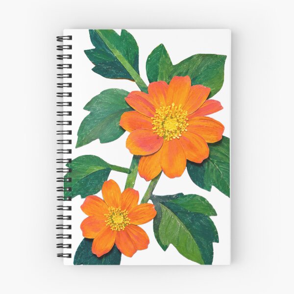 Item preview, Orange Sunflower, Detailed Flower, Papercut Collage Illustration, Elegante Design designed and sold by SWSandraWechner.