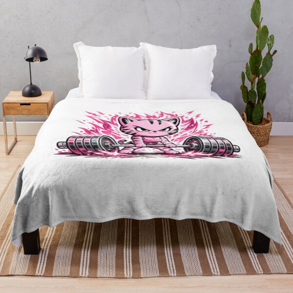 Item preview, Animes Style Fierce Pink Cat Lifting Barbell designed and sold by Digistore1221.