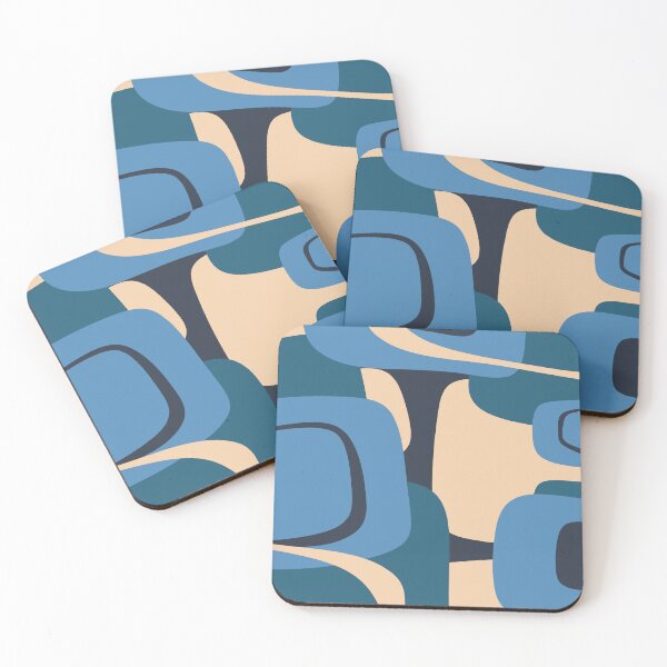 Item preview, Mid Century Modern Retro Abstract Pattern in Blue designed and sold by kierkegaard.