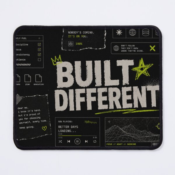 Item preview, Build Different – Dark Motivation Streetwear Graphic Tee designed and sold by NBT-NOVA.