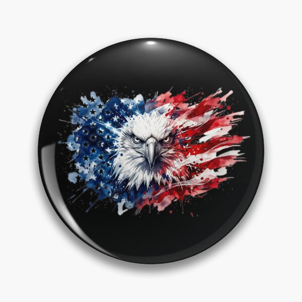 Item preview, Bald Eagle Face American Flag Watercolor Splash Intense designed and sold by Toddtheknight.