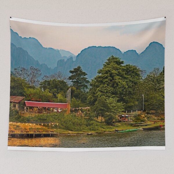 Item preview, Peaceful river in the heart of Vang Vieng designed and sold by franck380.
