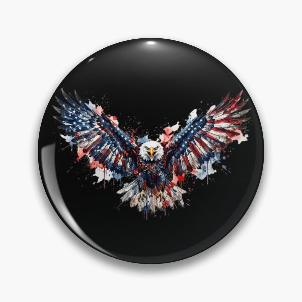 Item preview, Bald Eagle USA Flag Wings Spread Watercolor Drip designed and sold by Toddtheknight.