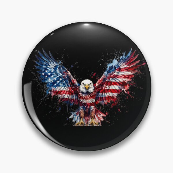 Item preview, Bald Eagle American Flag Wings Open Watercolor Splash designed and sold by Toddtheknight.