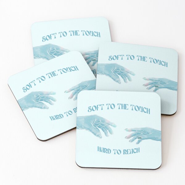 Item preview, Soft to the Touch Hard to Reach — Blue Watercolor Hands Quote | Aesthetic Art Print, Indie Gift designed and sold by ArtofDari.